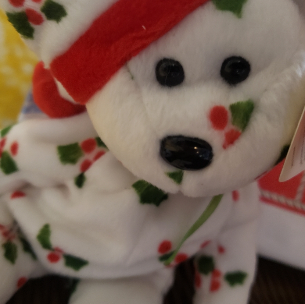 🧸 ​Ty Beanie Baby - 1998 Holiday Teddy (Christmas) - MWMT / Excellent Condition